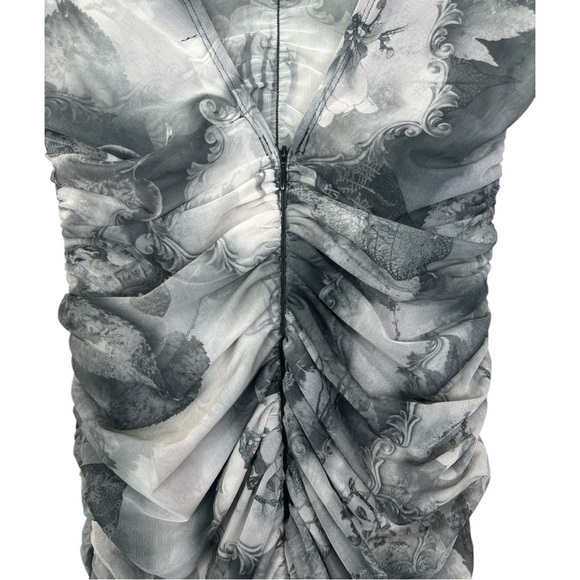 Reformation Ash Grey Mesh Midi Bodycon Dress Small NWT - Picture 13 of 15
